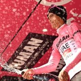 Une première victoire d'étape dans un grand tour pour Isaac Del Toro. KEYSTONE/EPA/LUCA ZENNARO